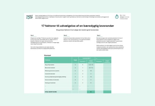 Vælg en bæredygtig leverandør