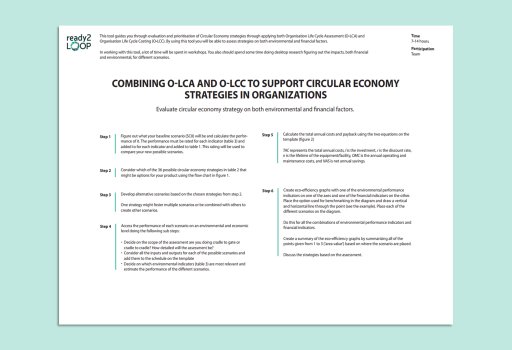 Combining O-LCA and O-LCC to Support Circular Economy Strategies in Organisations