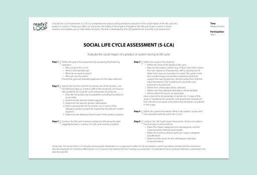 Social Life Cycle Assessment (S-LCA)