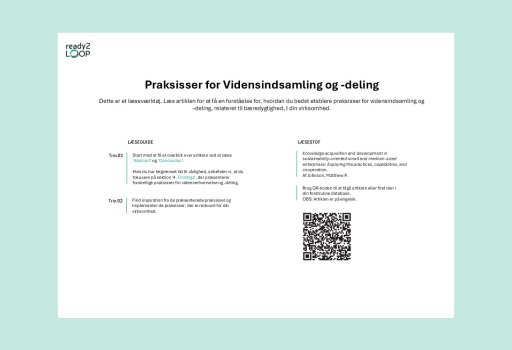 Praksisser for Vidensindsamling og -deling