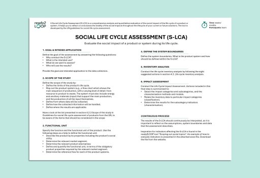 Social Life Cycle Assessment (S-LCA)